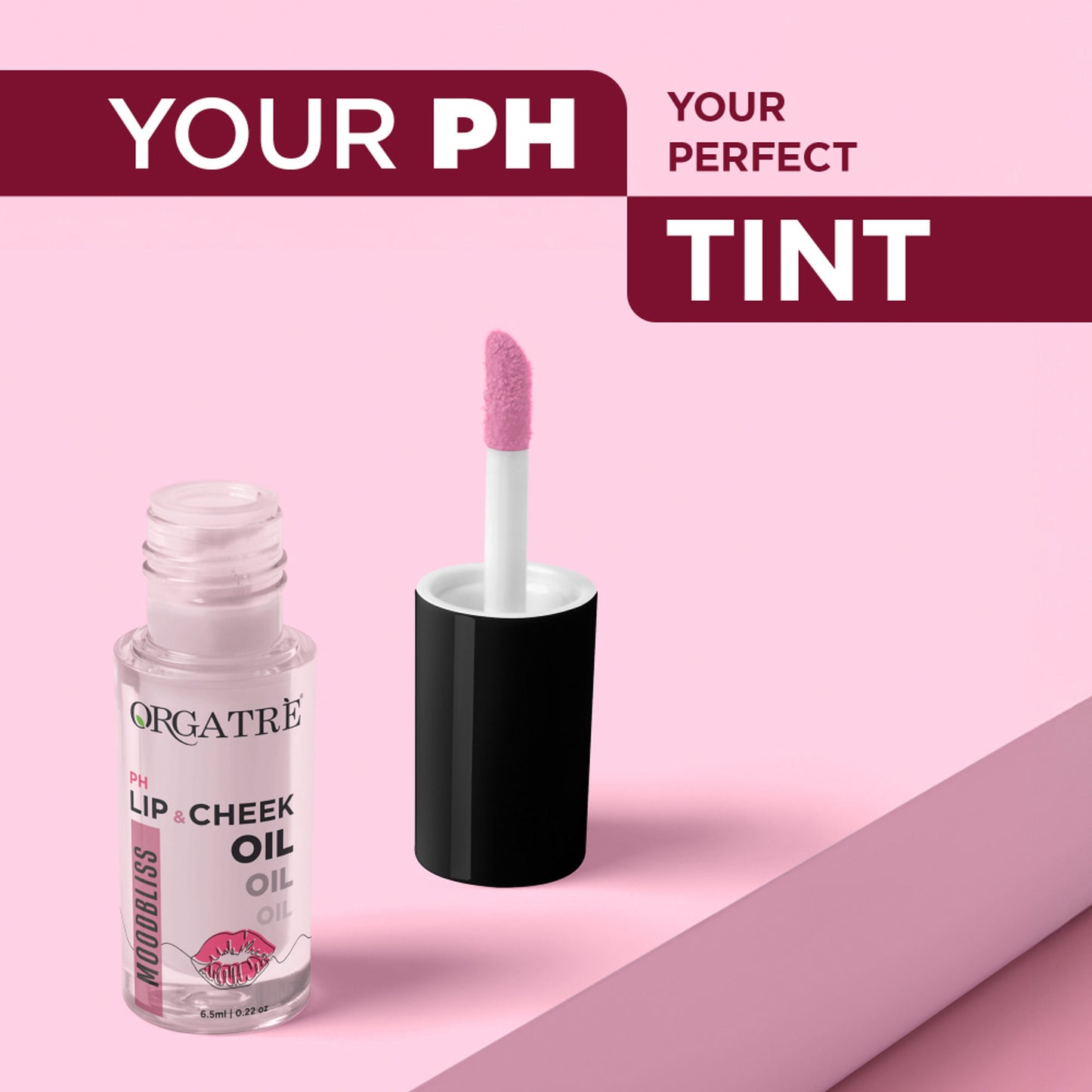 Orgatre Lip & Cheek Oil | pH-Activated Tint, Multi-Use Hydrating Oil for Soft, Dewy Glow