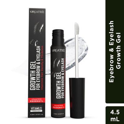 Orgatre Growth Eyebrow & Eyelash Gel for Women - Redensyl-Infused for Thicker, Fuller Brows & Lashes