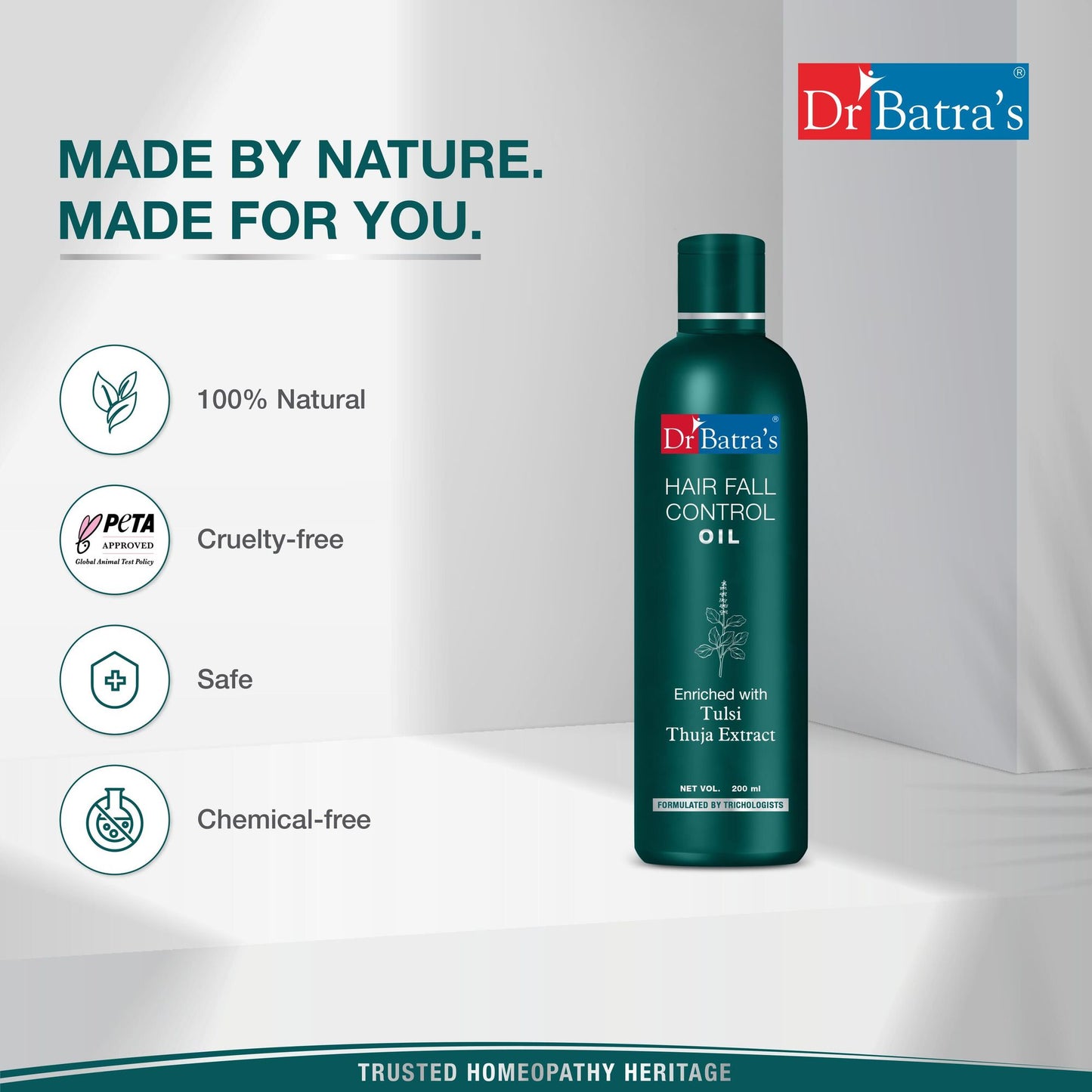 Dr Batra's Hair Oil - For Hair Fall Control & Healthier Scalp with Thulsi, Brahmi, Thuja