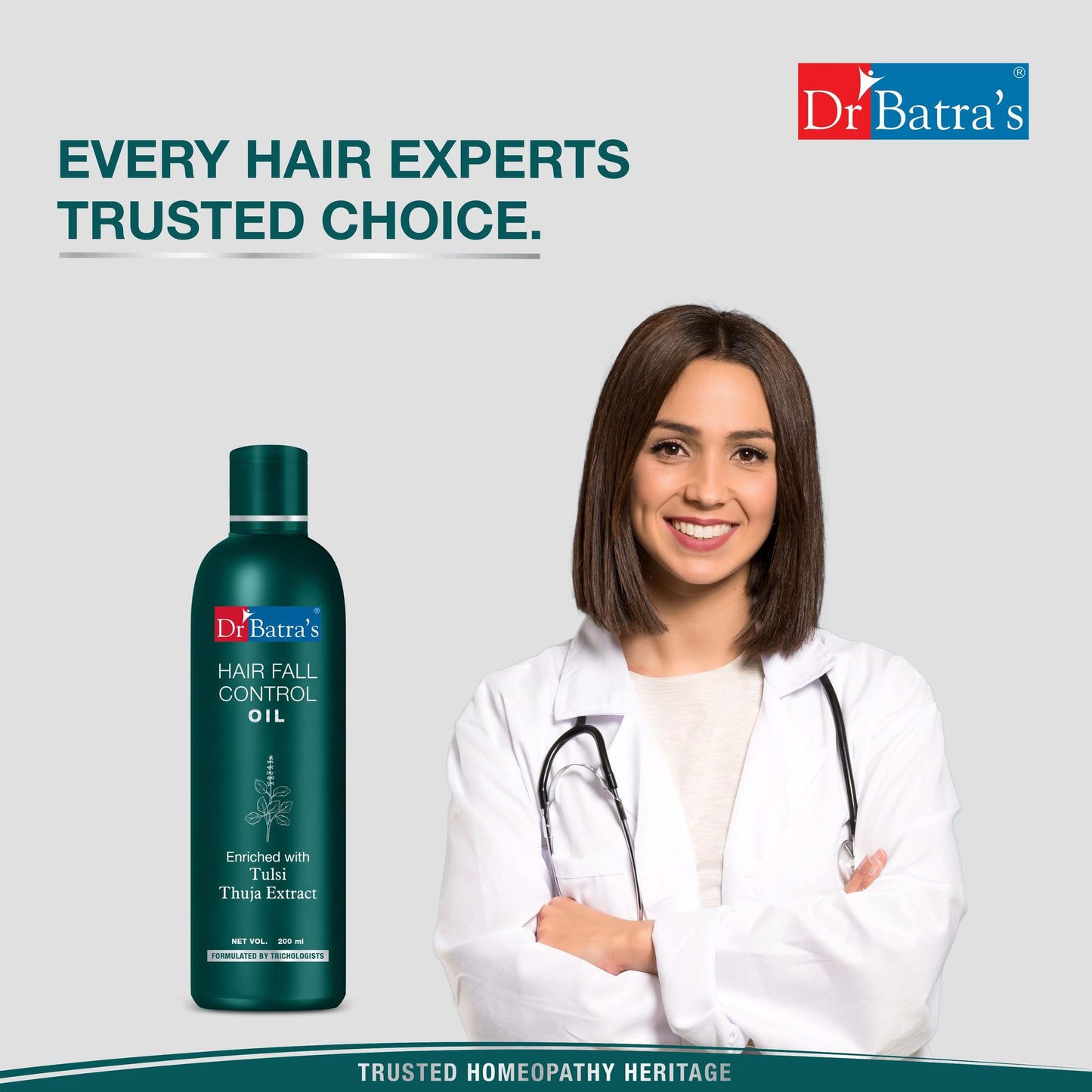 Dr Batra's Hair Oil - For Hair Fall Control & Healthier Scalp with Thulsi, Brahmi, Thuja