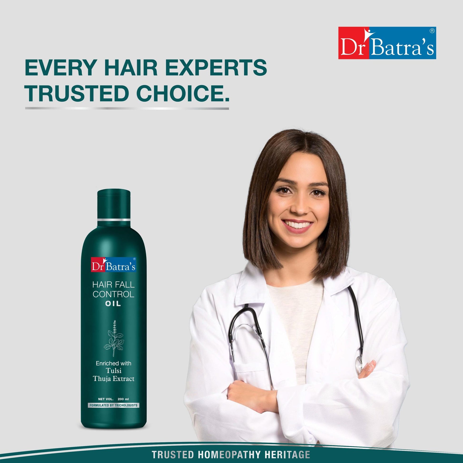 Dr Batra's Hair Oil - For Hair Fall Control & Healthier Scalp with Thulsi, Brahmi, Thuja