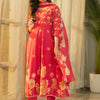 Dhiyona IE Women Floral Printed Panelled Pure Cotton Kurta with Trousers & With Dupatta