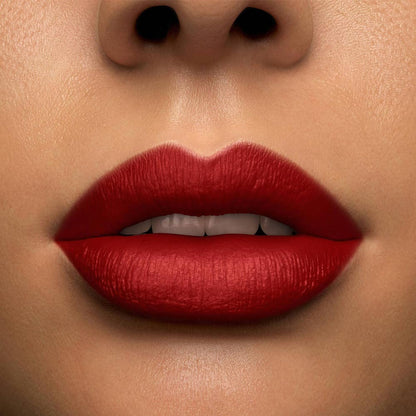 Lancome L'Absolu Rouge Drama Matte lipstick in Rouge Pigalle shade, featuring a pigmented, longwear red lip color.
