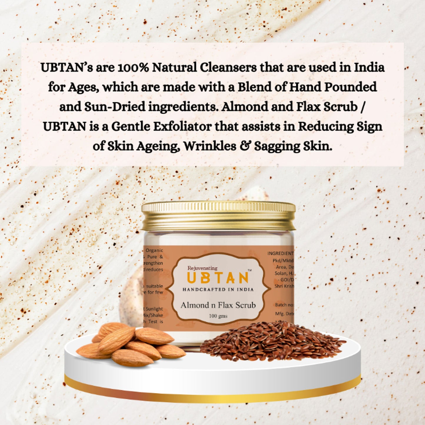 Rejuvenating UBTAN Almond & Flaxy Scrub - Sensitive skin
