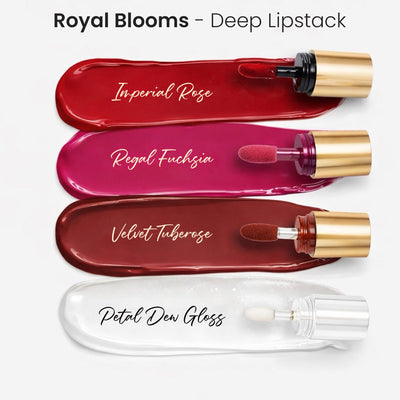 Parul Garg Beauty 4-in-1 Bold Shade Lip Stack - Travel Friendly Matte Liquid Lipsticks with Gloss - Royal Bloom