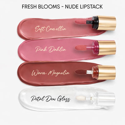 Parul Garg Beauty 4-in-1 Bold Shade Lip Stack - Travel Friendly Matte Liquid Lipsticks with Gloss - Fresh Bloom