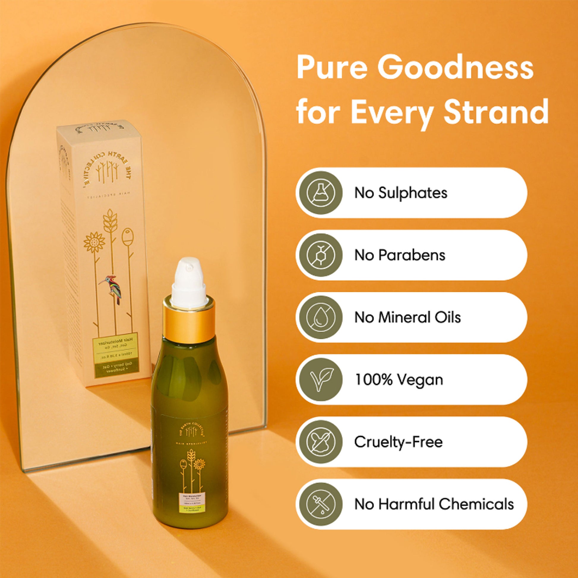 The Earth Collective Hair Moisturizer - Hydrating Leave On Hair Serum With Goji Berries & Oats