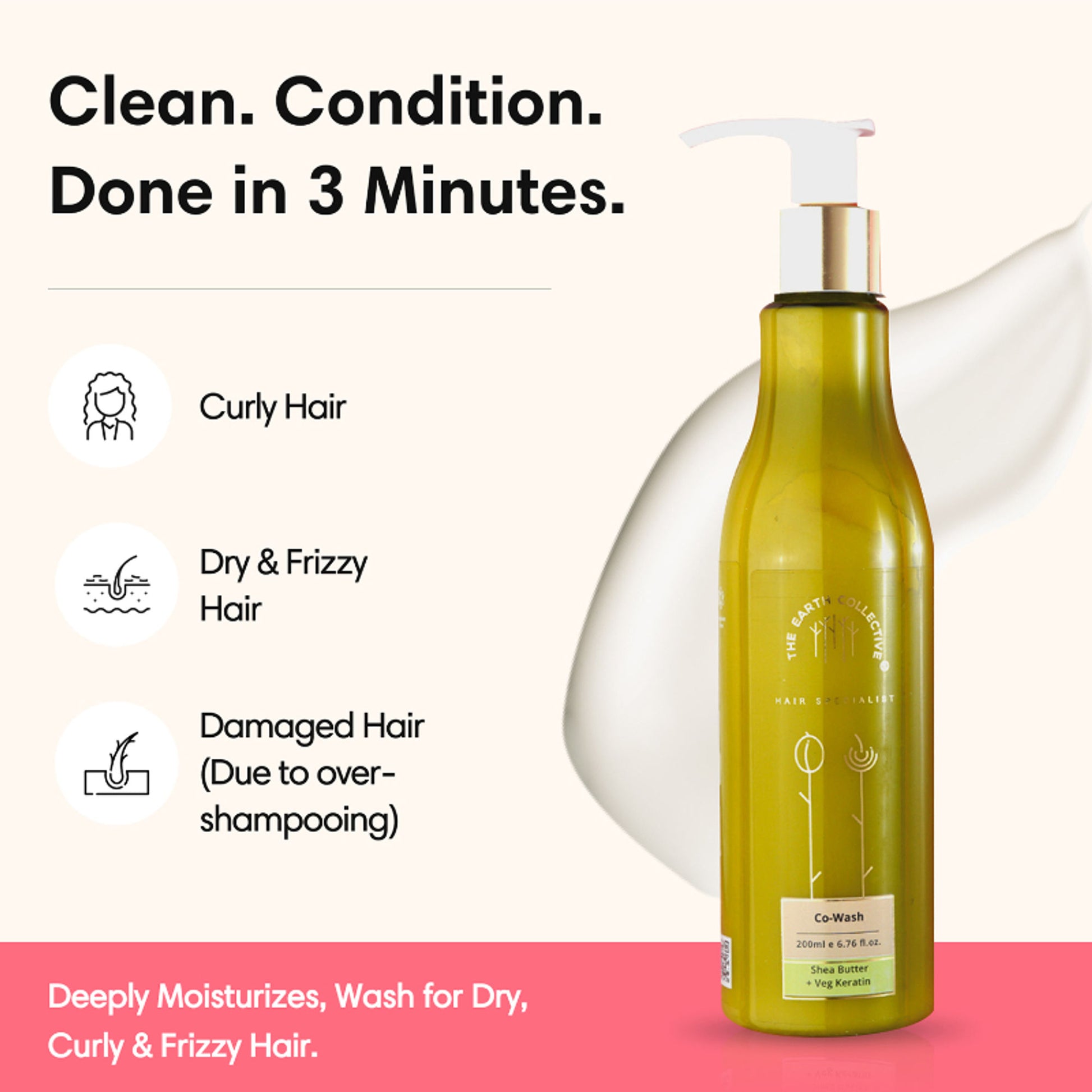 The Earth Collective Co-Wash Conditioner Only Wash With Keratin