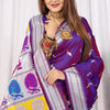 Dhiyona GR Women's Chandramukhi Purple Zari Paithani Silk Saree