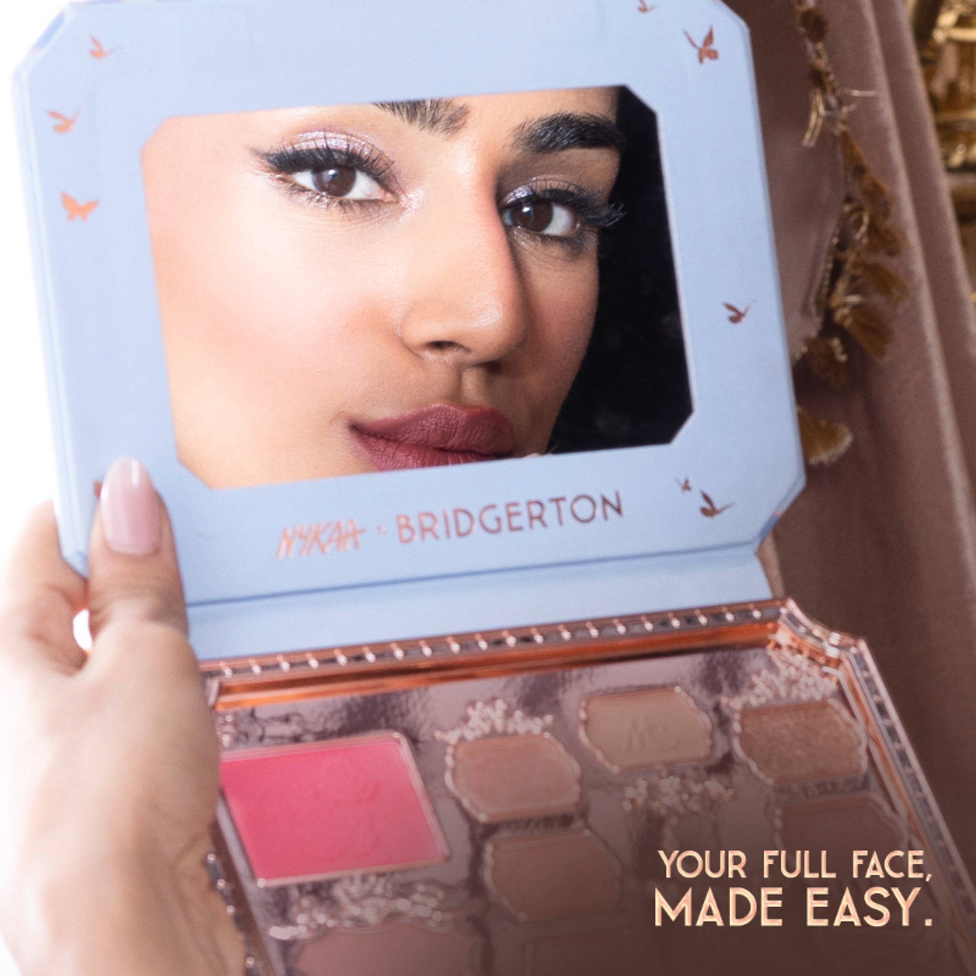 Nykaa Cosmetics X Bridgerton Face & Eye Multi-Texture Eyeshadow Blush & Contour Palette