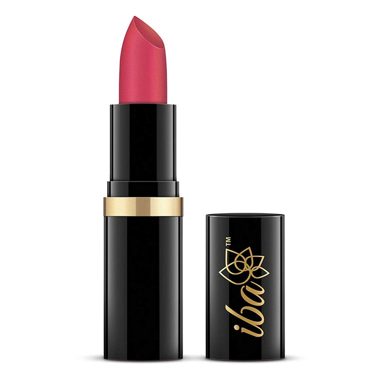 Iba PureLips Moisturizing Lipstick in Pink Blush, showing the lipstick tube with the pink shade visible.