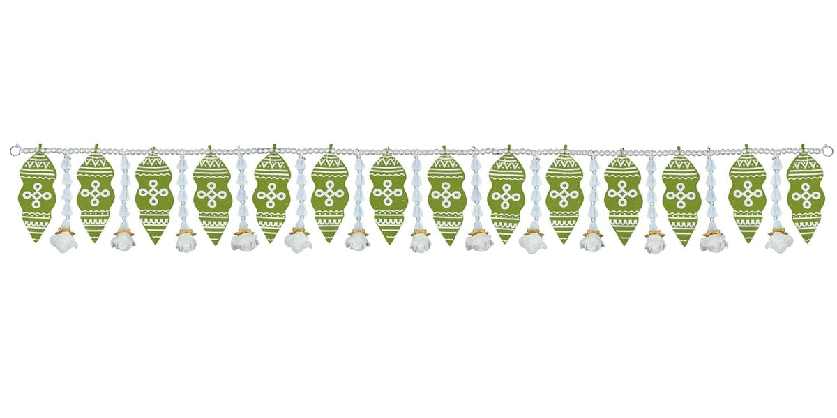 Toran for Main Door Entrance, Handmade Mango Leaf Toran, Traditional Bandarwal for Festival, Wedding & Home Decor, Artificial Leaf Door Hanging (42 x 5.5 Inches, Green)