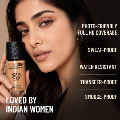 PAC Studio HD Liquid Foundation - Lightweight Dewy Satin Finish, Medium to Buildable Coverage - 2.0