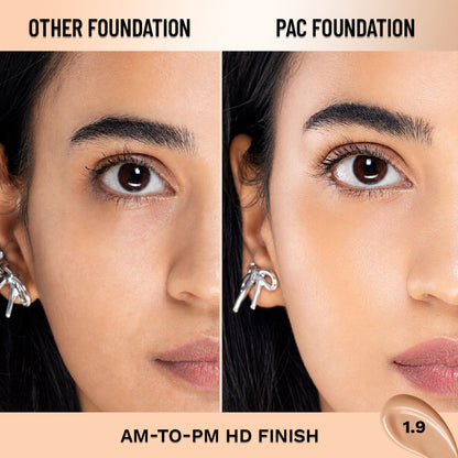 PAC Studio HD Liquid Foundation - Lightweight Dewy Satin Finish, Medium to Buildable Coverage - 3.5