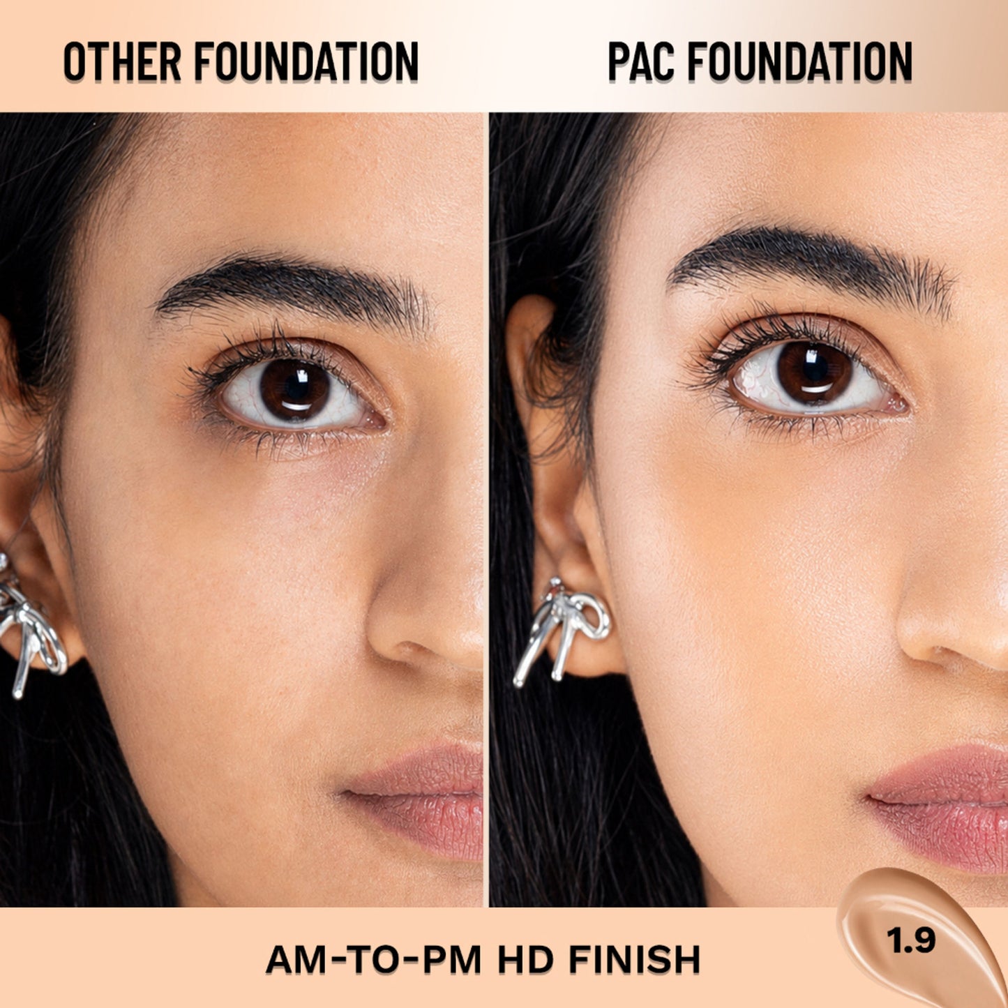 PAC Studio HD Liquid Foundation - Lightweight Dewy Satin Finish, Medium to Buildable Coverage - 5.0