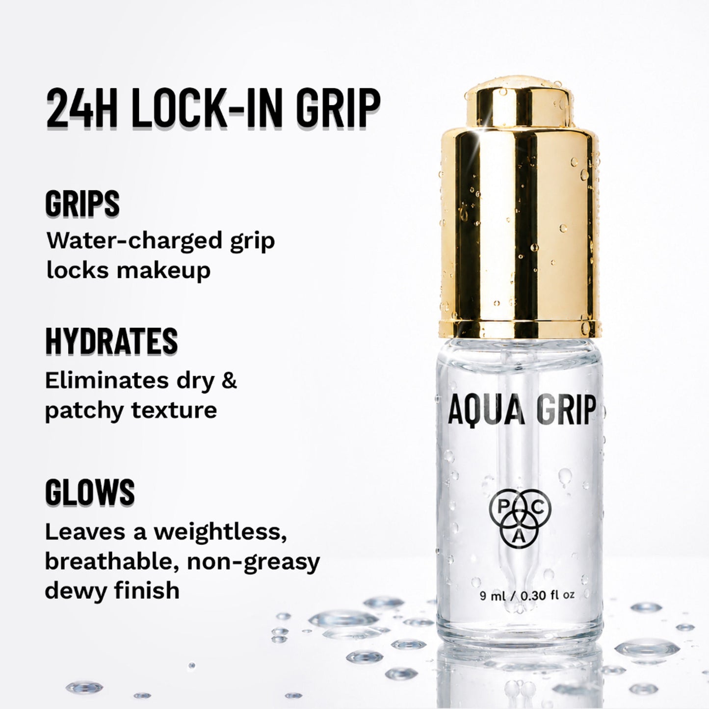 PAC Aqua Grip Primer - Infused with Silicone, Lightweight, Waterproof, Prolongs Makeup Wear