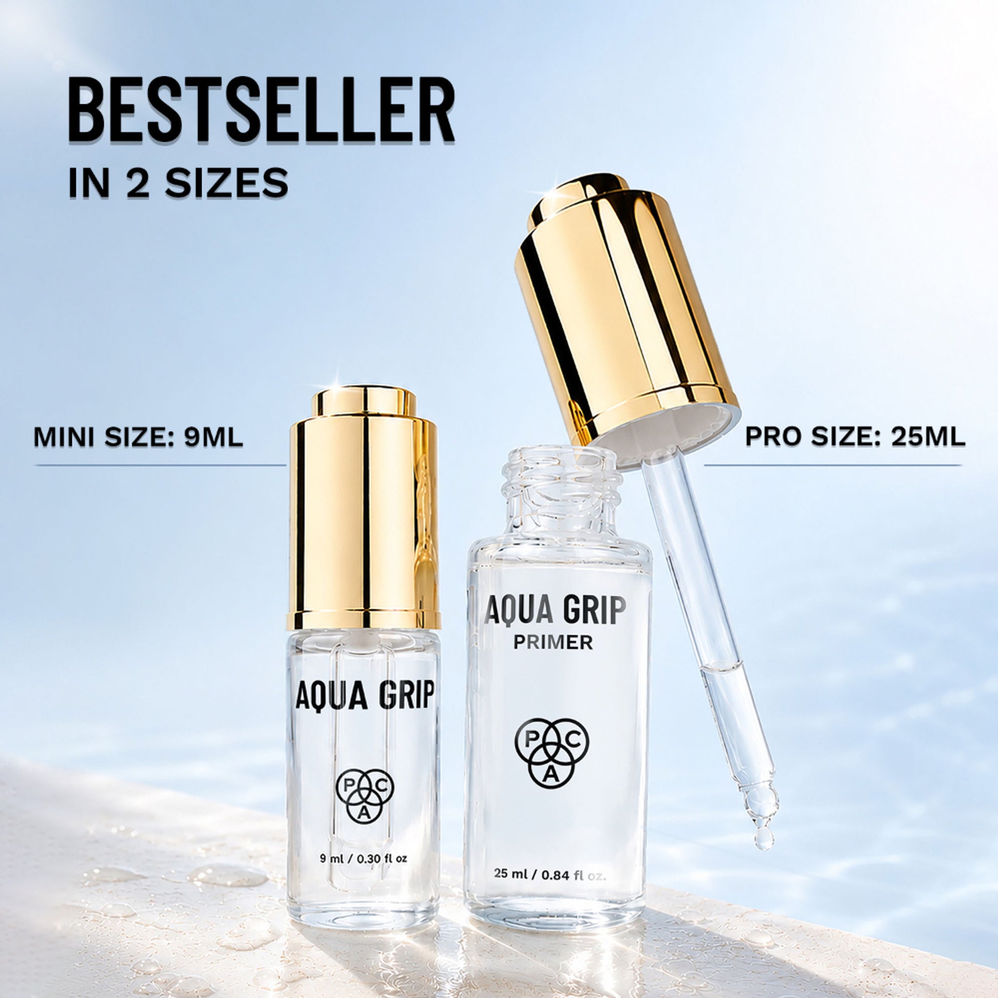 PAC Aqua Grip Primer - Infused with Silicone, Lightweight, Waterproof, Prolongs Makeup Wear