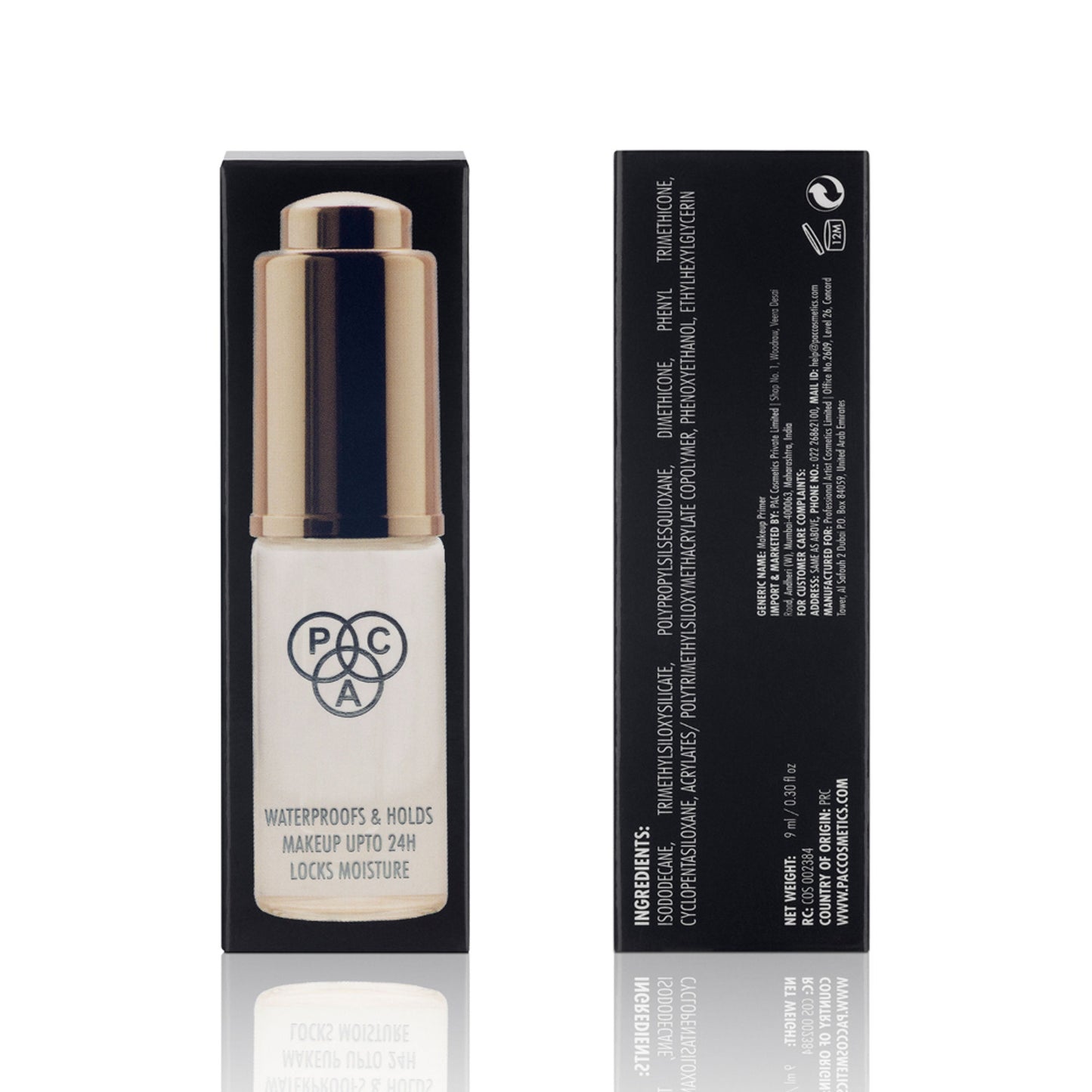 PAC Aqua Grip Primer - Infused with Silicone, Lightweight, Waterproof, Prolongs Makeup Wear