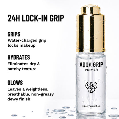 PAC Aqua Grip Primer - Infused with Silicone, Lightweight, Waterproof, Prolongs Makeup Wear