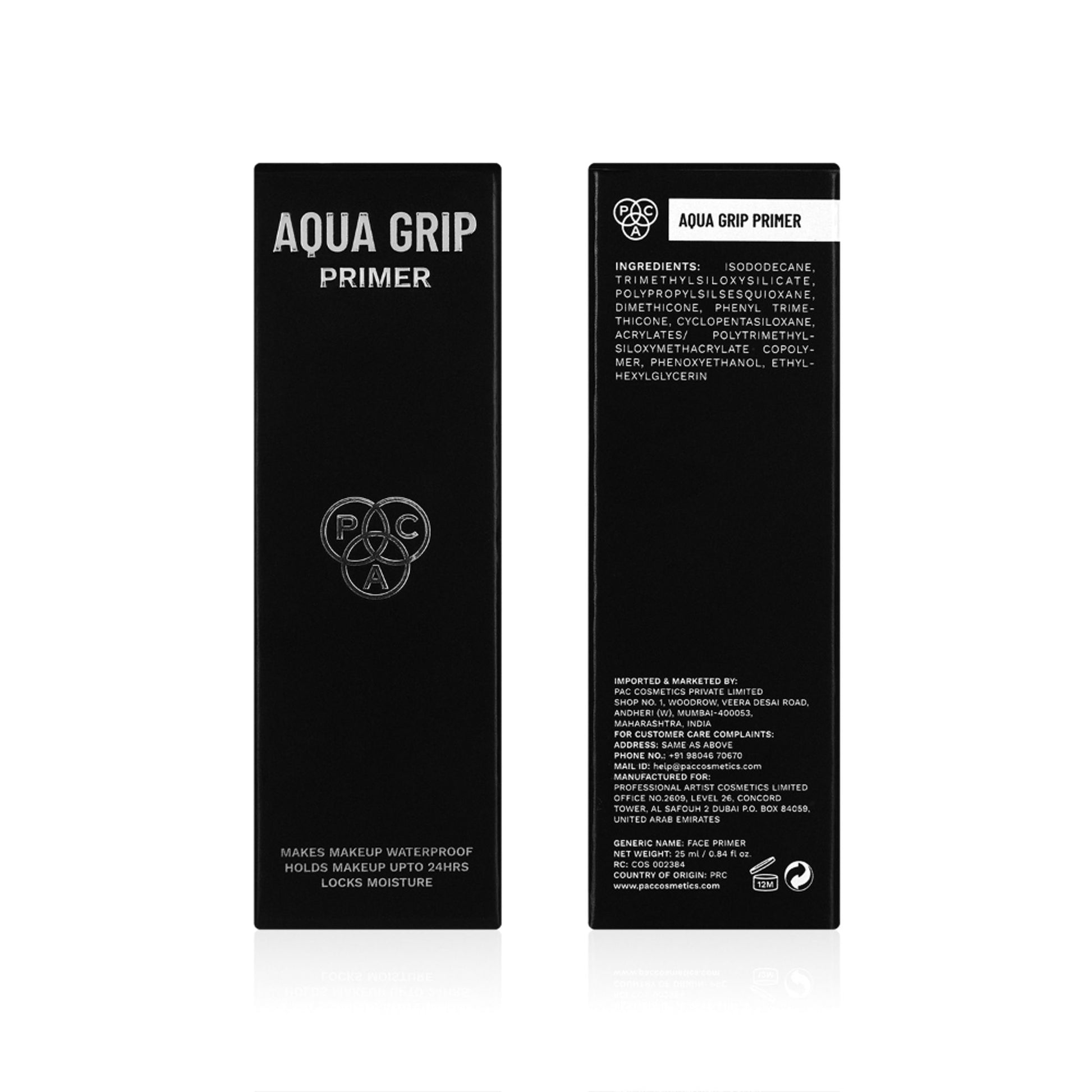 PAC Aqua Grip Primer - Infused with Silicone, Lightweight, Waterproof, Prolongs Makeup Wear