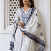 Dhiyona IE Women Floral Embroidered Regular Thread Work Pure Cotton Kurta with Trousers & With Dupatta
