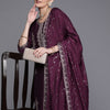 Dhiyona IE Floral Embroidered Regular Sequinned Kurta with Trousers & With Dupatta