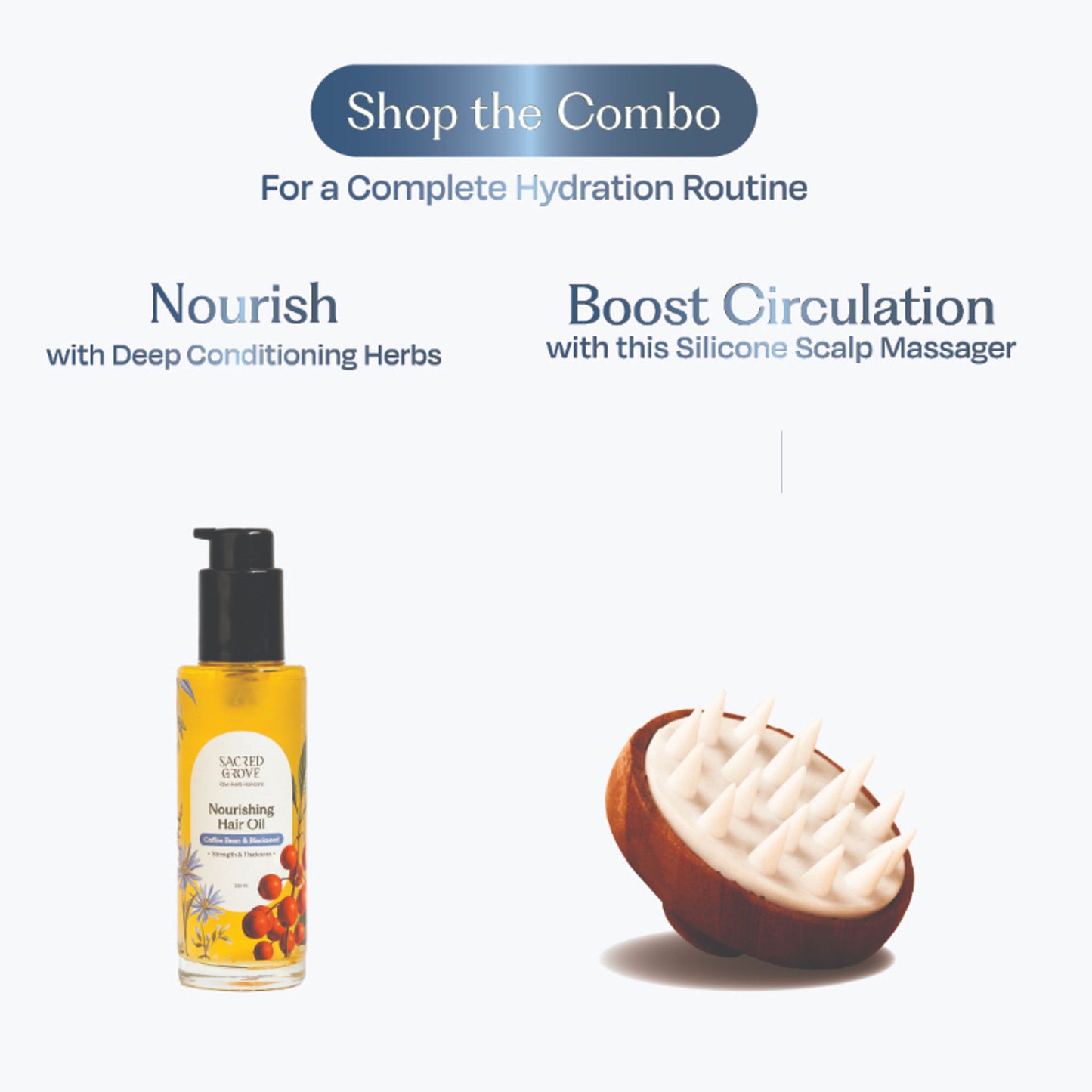 Sacred Grove Nourishing Hair Oil Coffee Bean & Blackseed For Strengthening Dry Damaged Hair