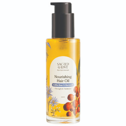 Sacred Grove Nourishing Hair Oil Coffee Bean & Blackseed For Strengthening Dry Damaged Hair