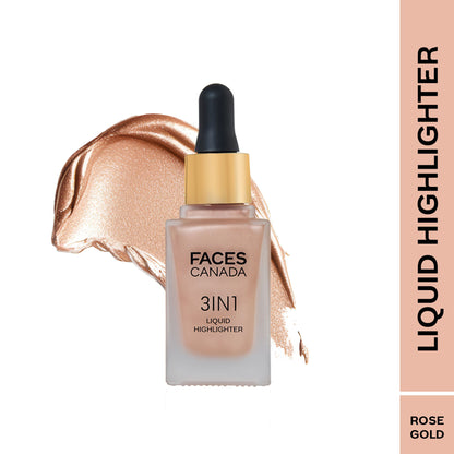 Faces Canada 3 In 1 Liquid Highlighter - Rose Gold 03