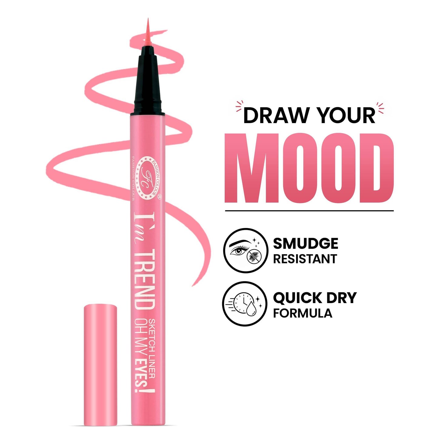 FASHION COLOUR I'M Trend Sketch Eyes Liner - Sakura Pink