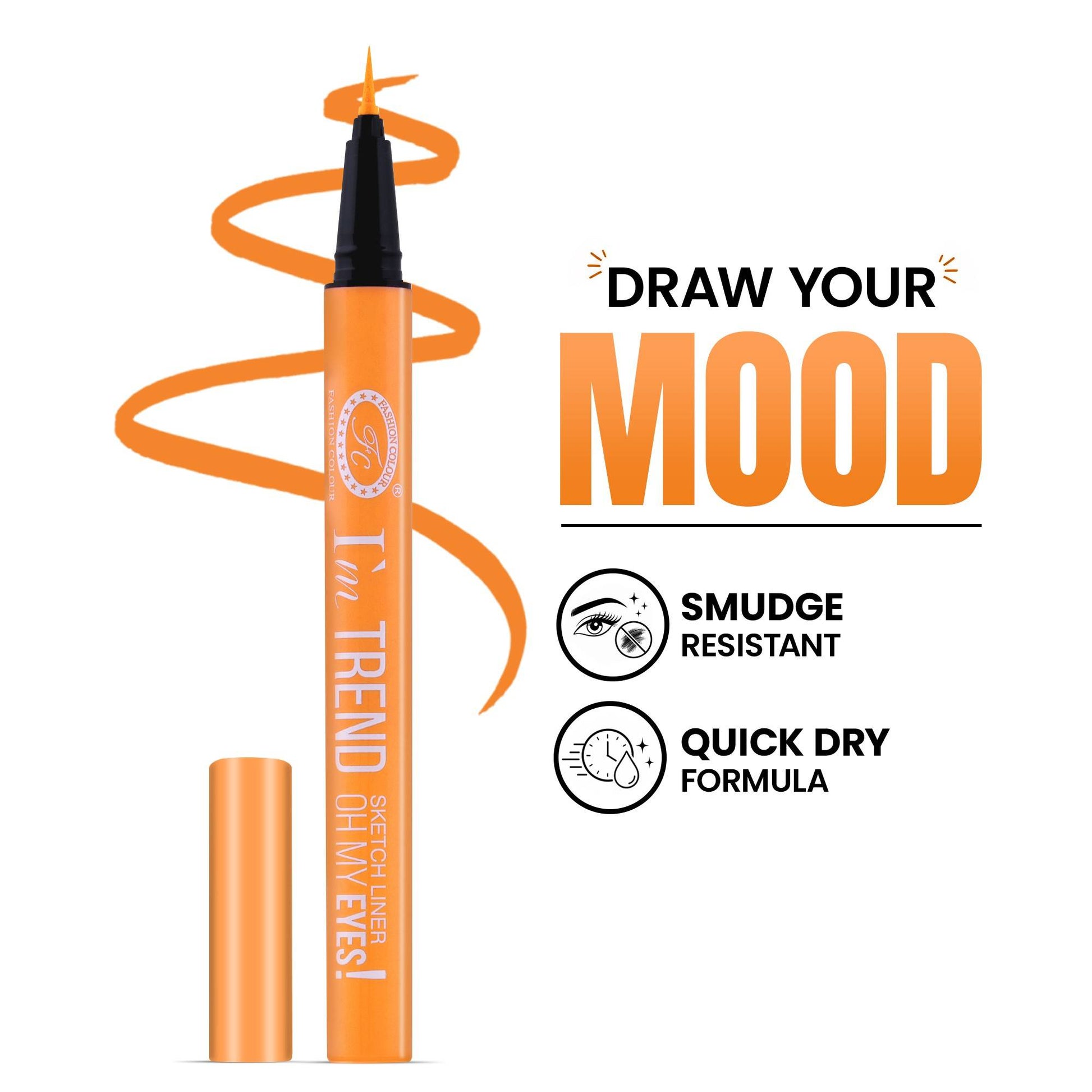 FASHION COLOUR I'M Trend Sketch Eyes Liner - Vitality Orange