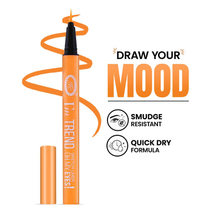 FASHION COLOUR I'M Trend Sketch Eyes Liner - Vitality Orange