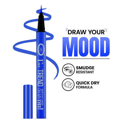 FASHION COLOUR I'M Trend Sketch Eyes Liner - Azure Blue