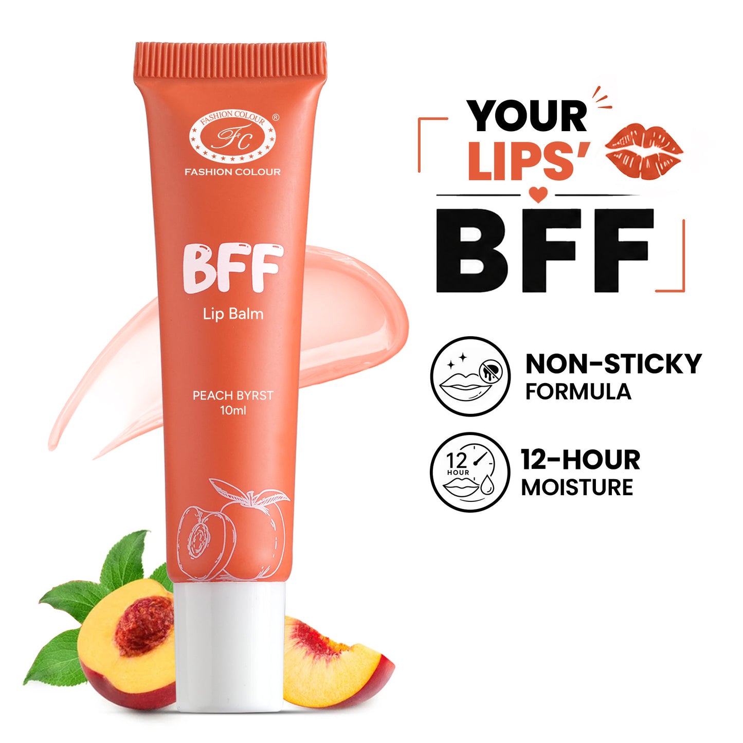 FASHION COLOUR BFF Lip Balm - Peach Burst