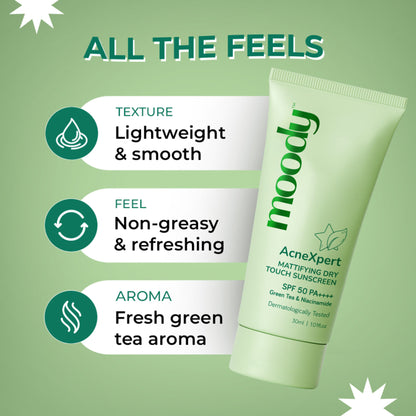 Moody AcneXpert Mattifying SPF 50 PA ++++ Niacinamide for Oil & Acne Control