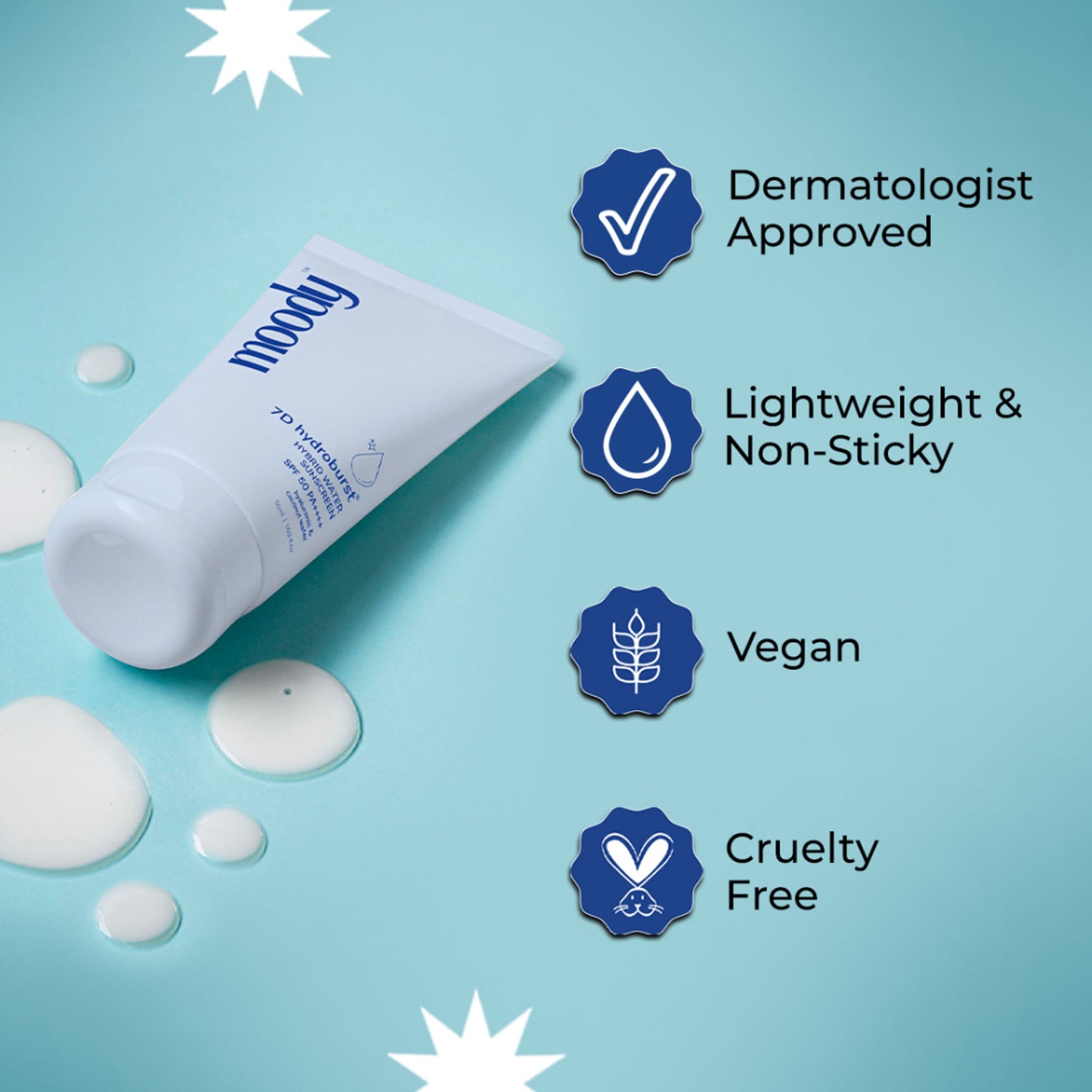 Moody Hydro Burst Water Sunscreen with SPF 50