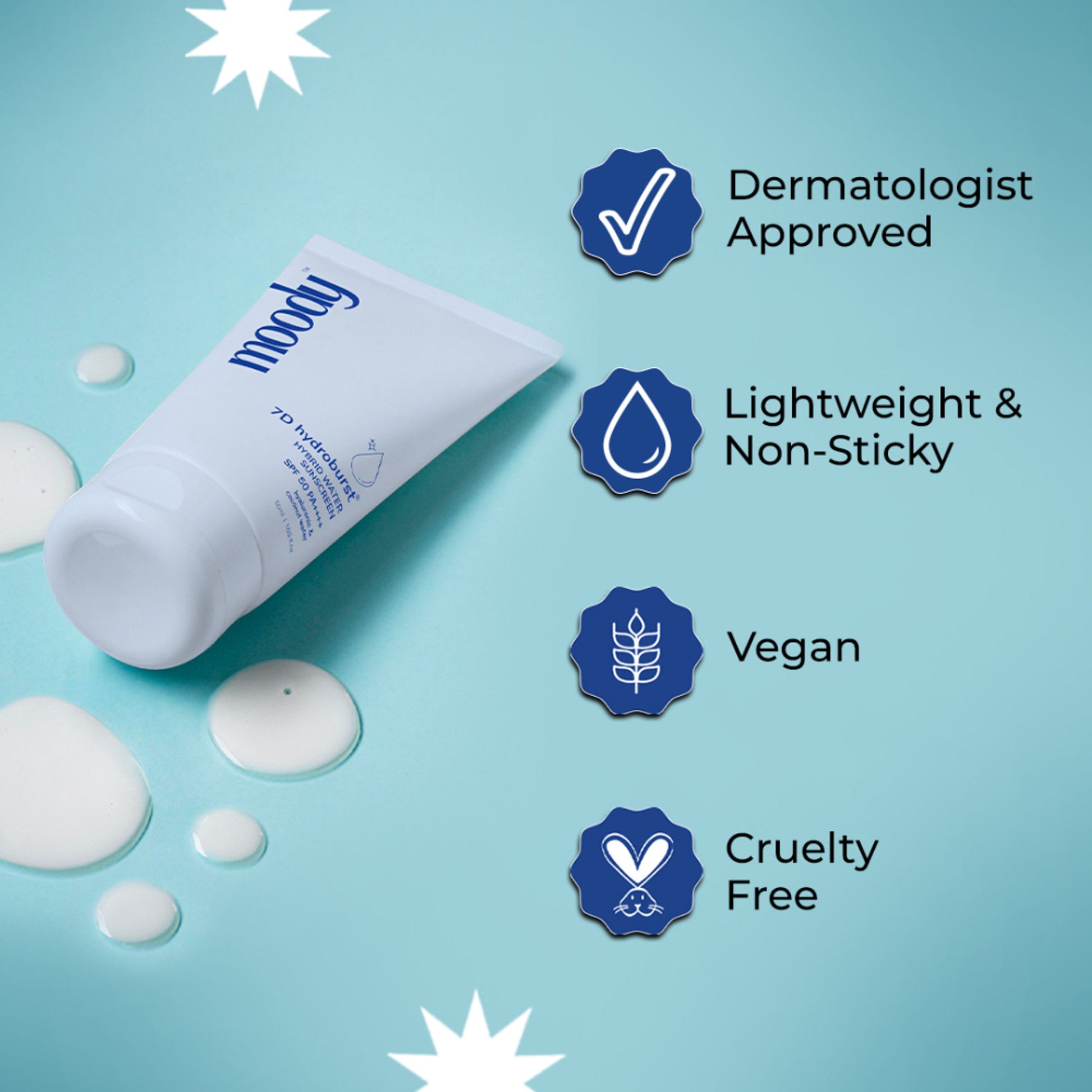 Moody Hydro Burst Water Sunscreen with SPF 50