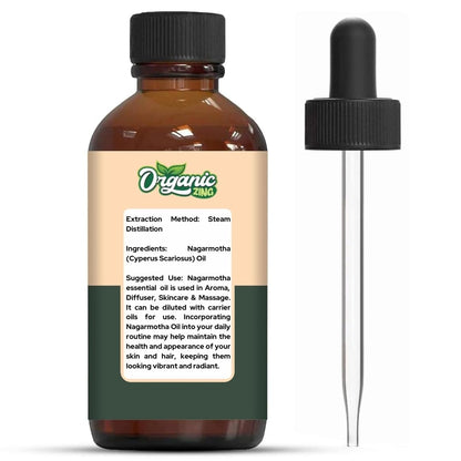 Organic Zing Nagarmotha (Cyperus Scariosus) Oil | Pure & Natural Essential Oil for Aroma, Diffuser, Skincare & Massage