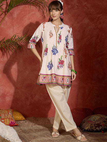 Indyancart IE Printed A-Line Tunic & Trousers Co-Ord Set
