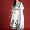 Dhiyona IE Floral Printed Empire Mirror Work Pure Cotton Kurta With Trousers & Dupatta