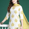 Dhiyona IE Ethnic Motifs Printed Pure Cotton Kurta with Salwar & With Dupatta
