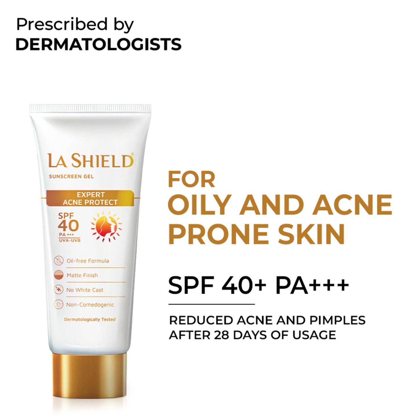 La Shield SPF 40 Mineral Sunscreen Gel Oil free Matte PA +++ For Acne Prone, Oily Skin