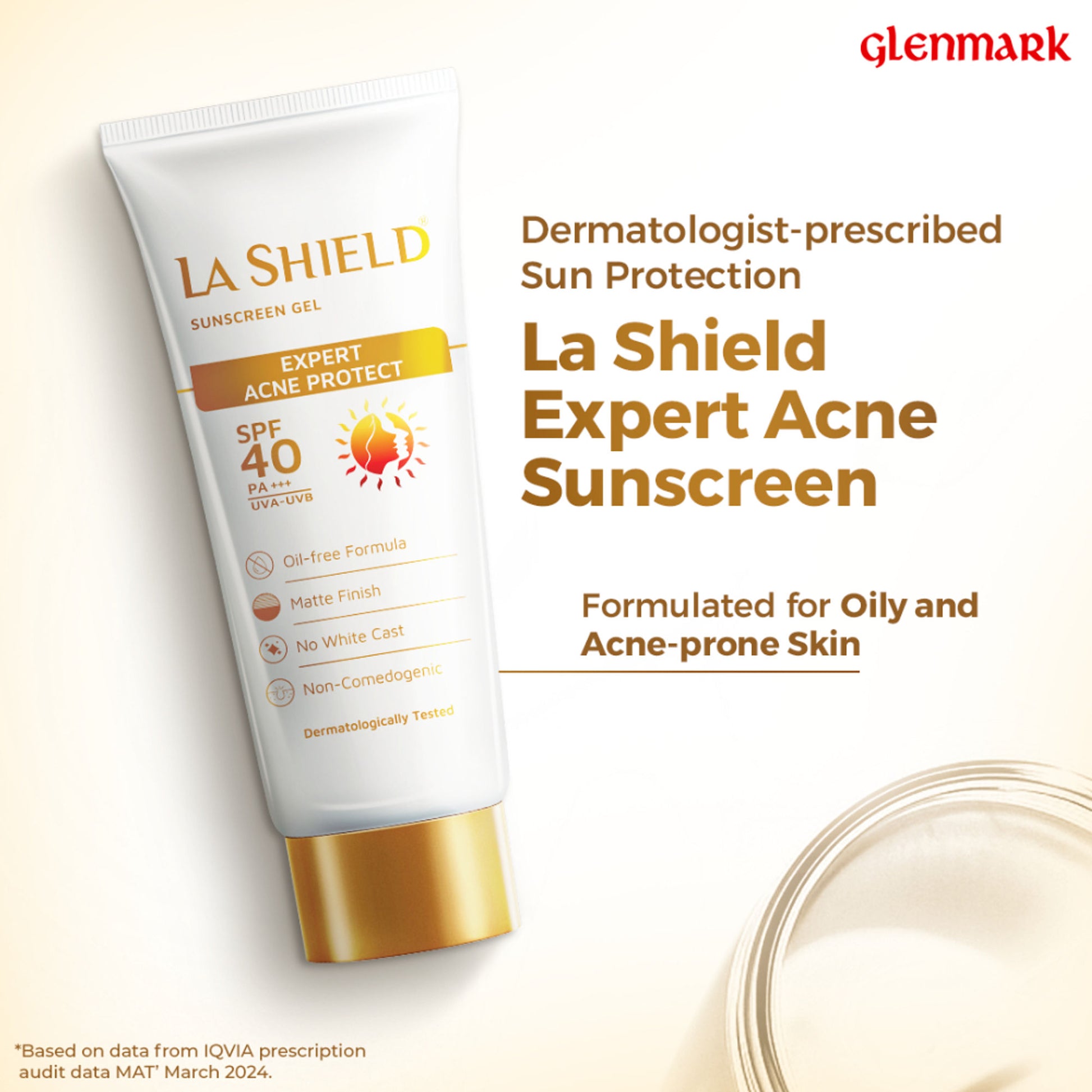 La Shield SPF 40 Mineral Sunscreen Gel Oil free Matte PA +++ For Acne Prone, Oily Skin