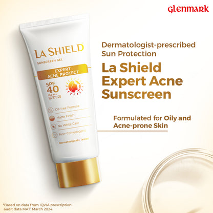 La Shield SPF 40 Mineral Sunscreen Gel Oil free Matte PA +++ For Acne Prone, Oily Skin