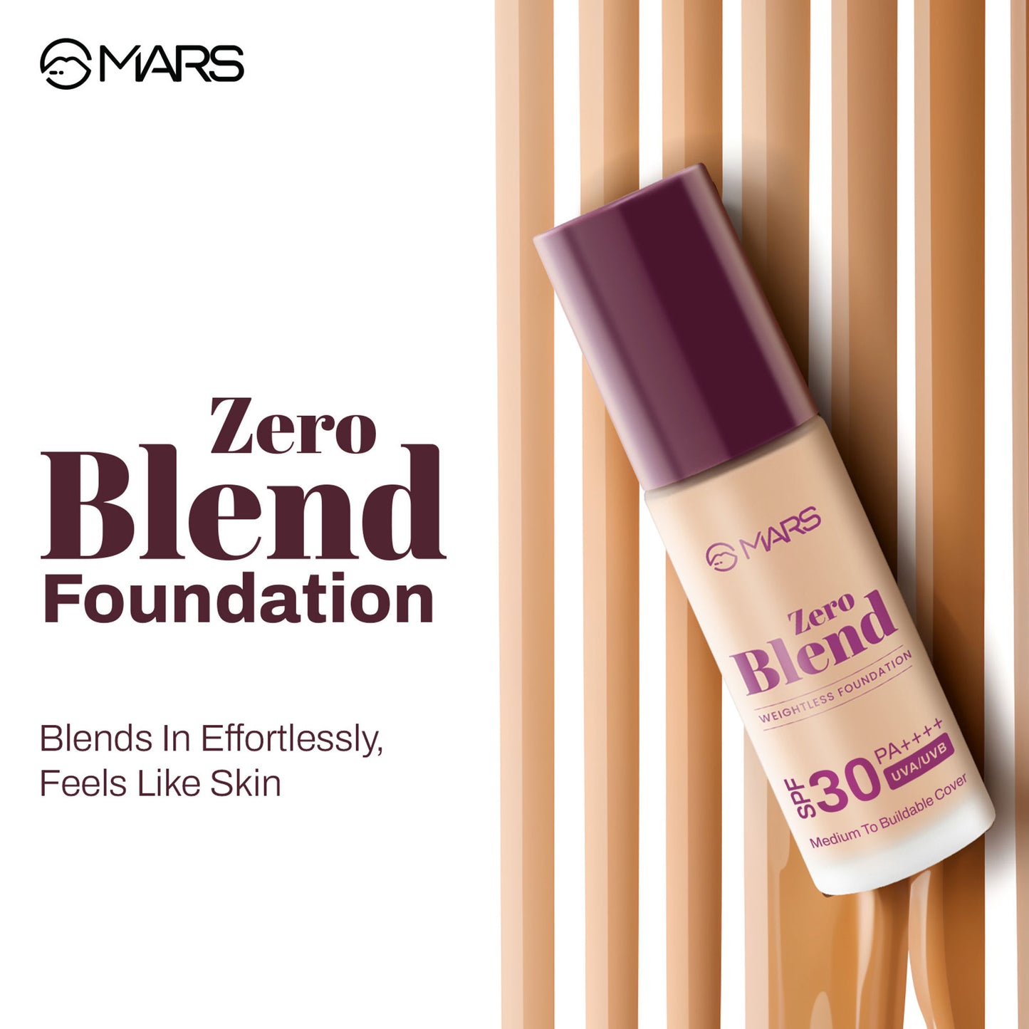 MARS SPF30 PA+++ Zero Blend Weightless Foundation - 02 Shell Coconut