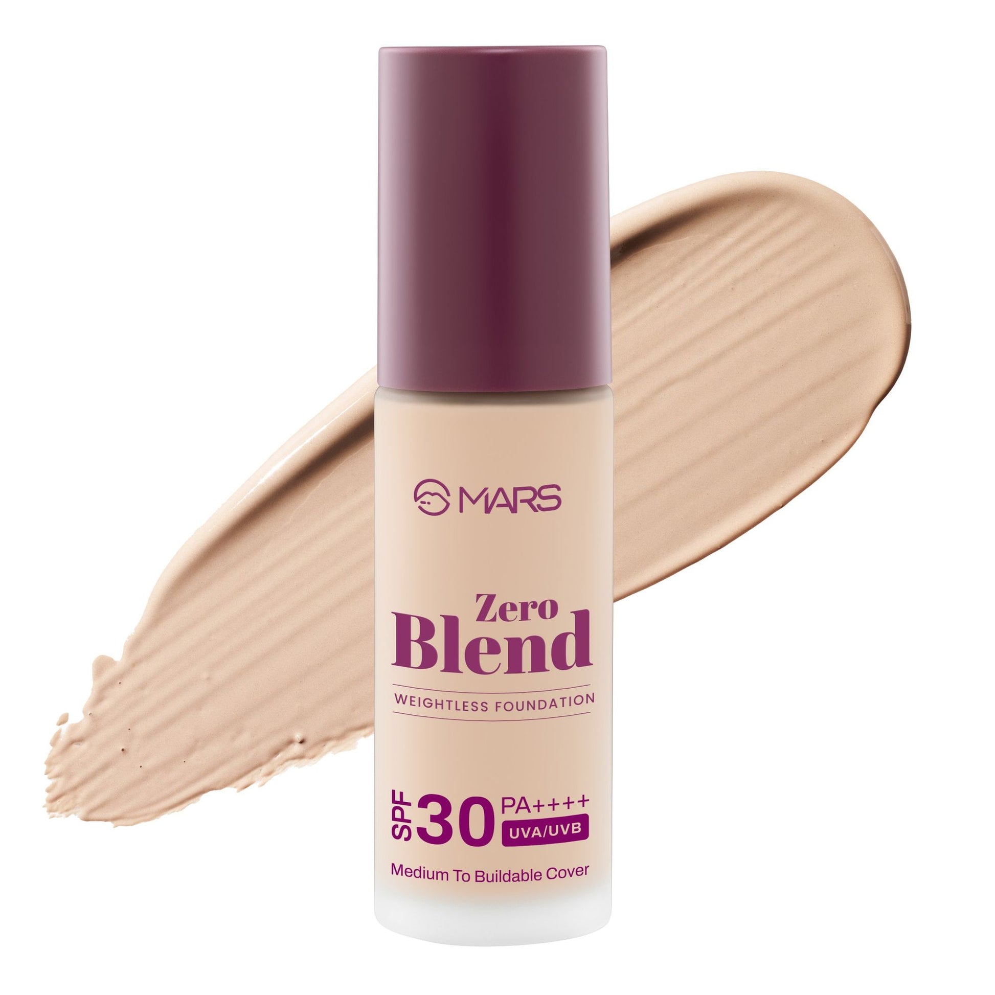 MARS SPF30 PA+++ Zero Blend Weightless Foundation - 04 Almond Butter