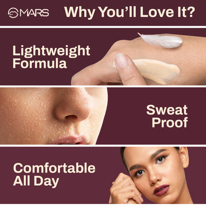 MARS SPF30 PA+++ Zero Blend Weightless Foundation - 10 Chestnut Cocoa