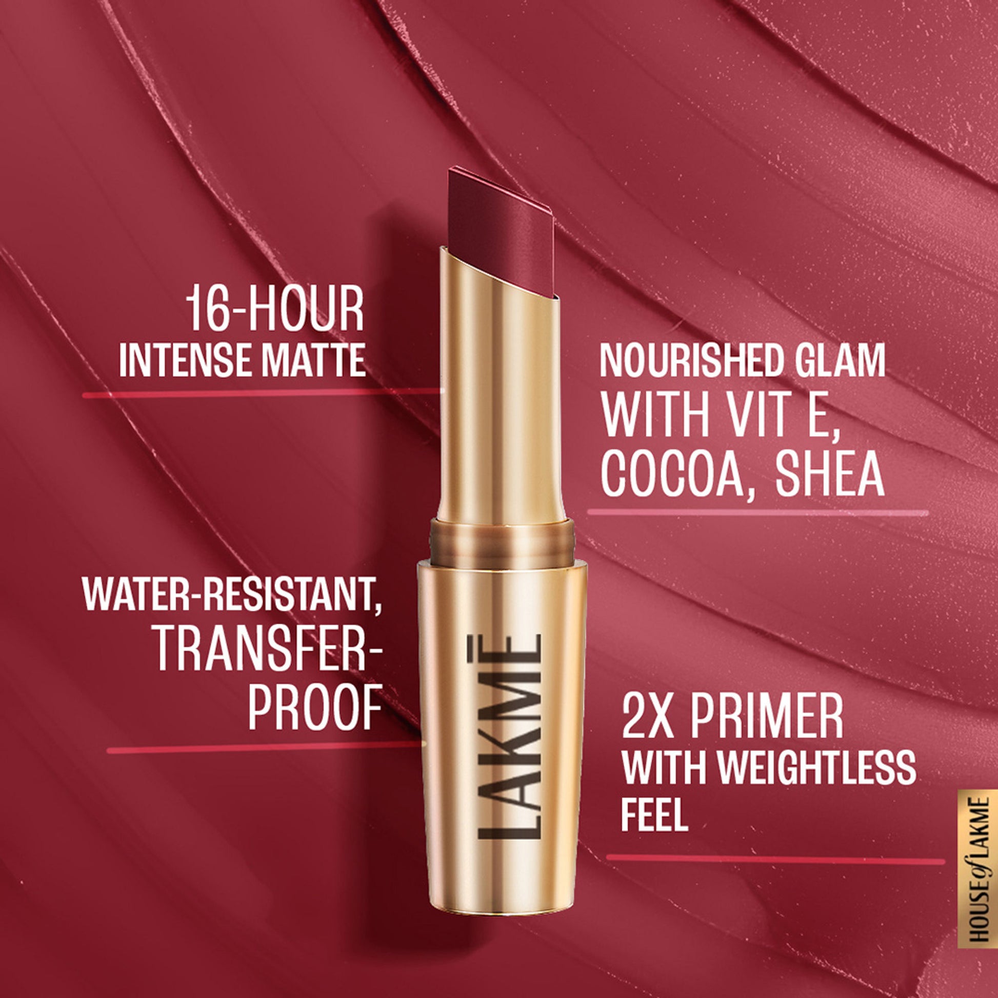 Lakme 9 To 5 Powerplay Priming Matte Lipstick, Lasts hrs - MR5 Berry Base