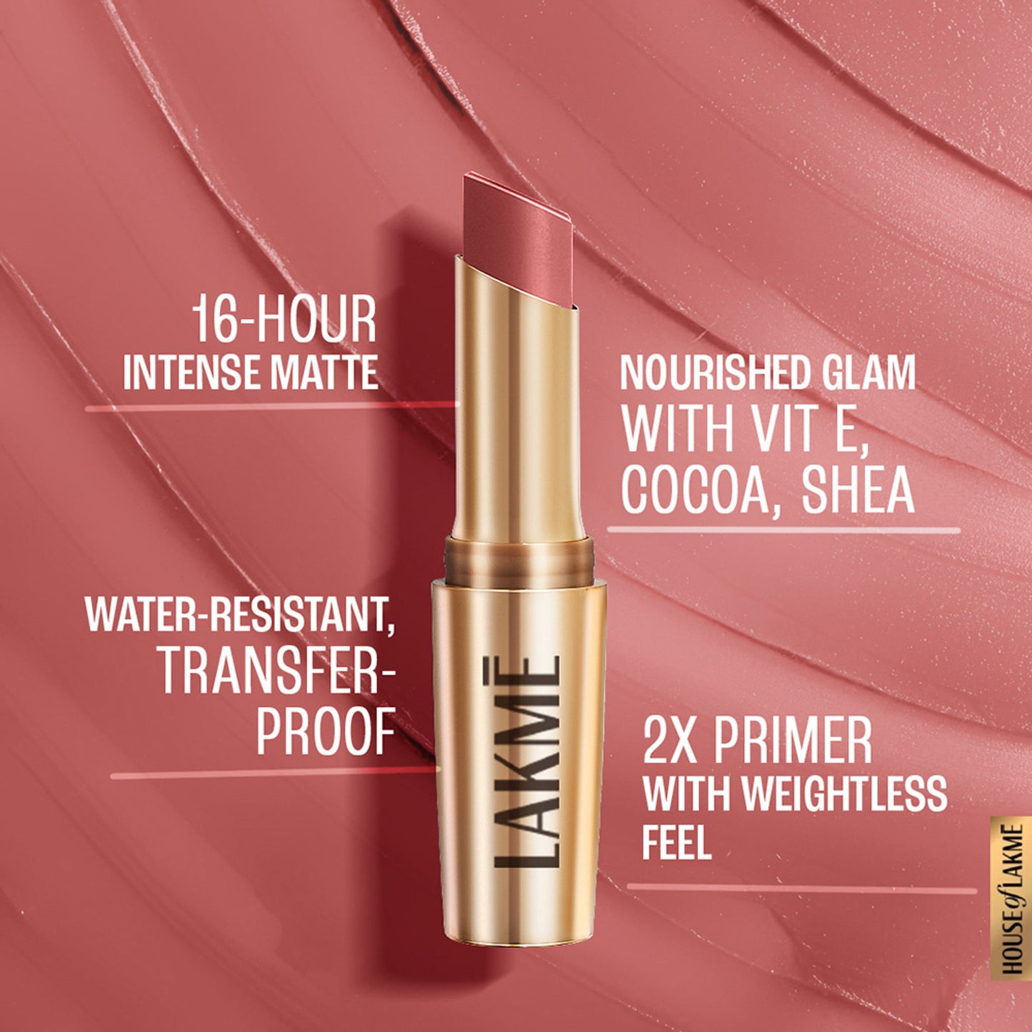 Lakme 9 To 5 Powerplay Priming Matte Lipstick, Lasts hrs - MP7 Blushing Nude