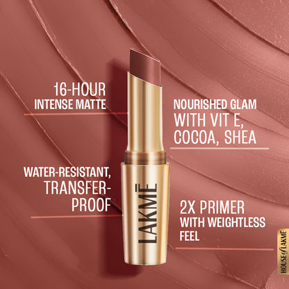 Lakme 9 To 5 Powerplay Priming Matte Lipstick, Lasts hrs - MP9 Nude Touch